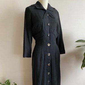 Vintage 1930s Wool Midi Dress